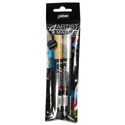 SET 2 COLOR GOLD & SILVER 4ARTIST MARKER 4 MM OIL-BASED PAINT MARKER SET 2 COLOR GOLD & SILVER 4ARTIST MARKER 4 MM OIL-BASED PAINT MARKER